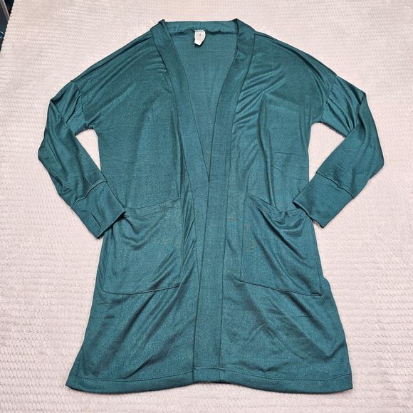 Women's Member Mark‎ Green Super Soft Long Cardigan Size Large - Picture 1 of 10